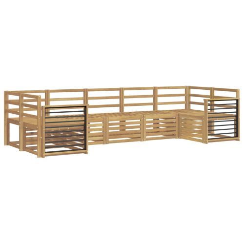Комплект дивани за открито 7 pcs Бяло 304 x 128,5 x 73 см