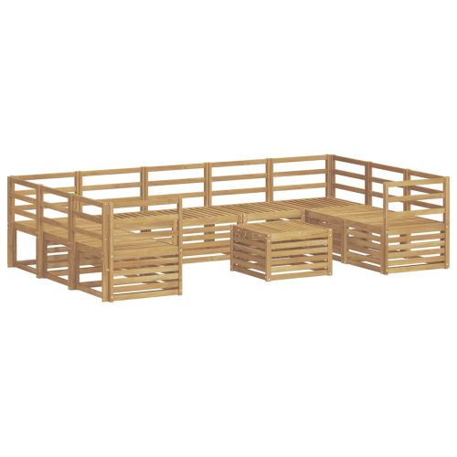 Комплект дивани за открито 10 pcs Бяло 59 x 59 x 37 см