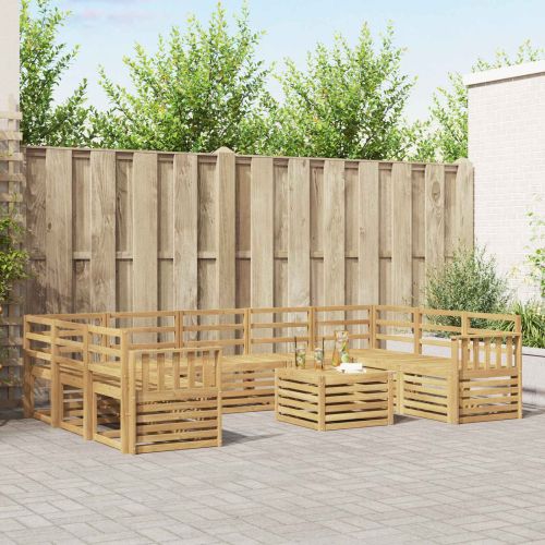 Комплект дивани за открито 10 pcs Бяло 59 x 59 x 37 см