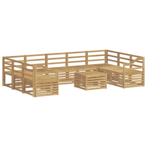 Комплект дивани за открито 10 pcs Бяло 59 x 59 x 37 см