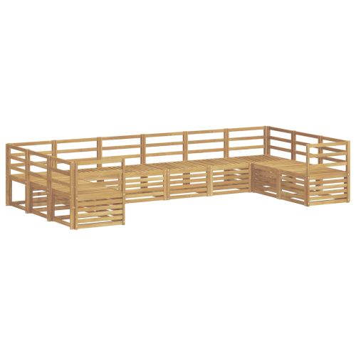 Комплект дивани за открито 10 pcs Бяло 363 x 185,5 x 73 см