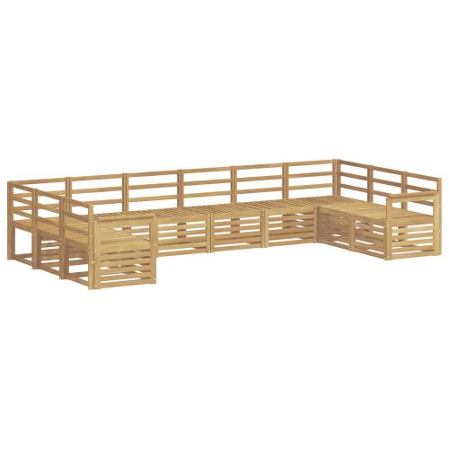 Комплект дивани за открито 10 pcs Бяло 363 x 187,5 x 73 см