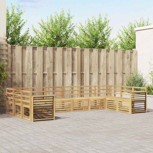 Комплект дивани за открито 10 pcs Бяло 363 x 187,5 x 73 см