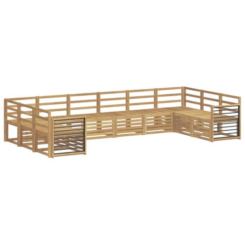 Комплект дивани за открито 10 pcs Бяло 363 x 187,5 x 73 см