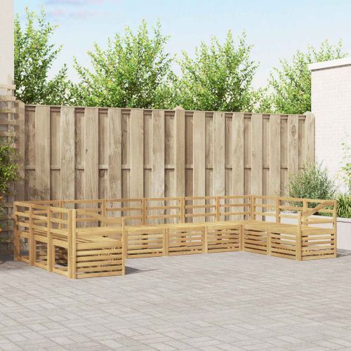 Комплект дивани за открито 10 pcs Бяло 363 x 185,5 x 73 см