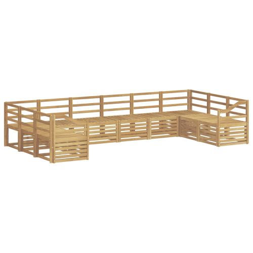 Комплект дивани за открито 10 pcs Бяло 363 x 185,5 x 73 см