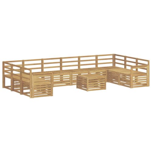 Комплект дивани за открито 11 pcs Бяло 59 x 59 x 37 см