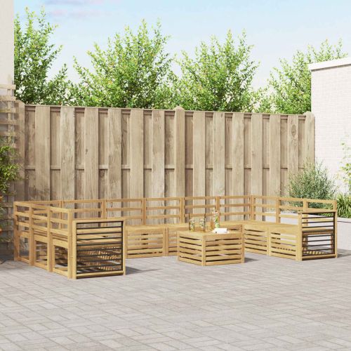 Комплект дивани за открито 11 pcs Бяло 59 x 59 x 37 см