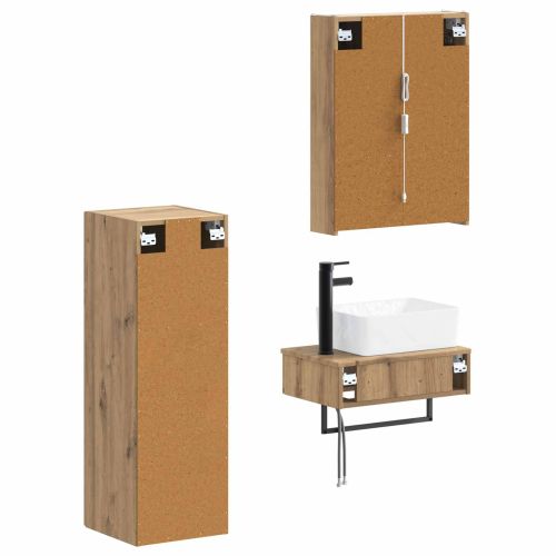 Комплект мебели за баня 4 pcs Дъб артизан