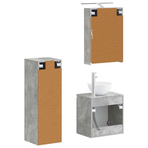 Комплект мебели за баня 4 pcs Бетонно сиво
