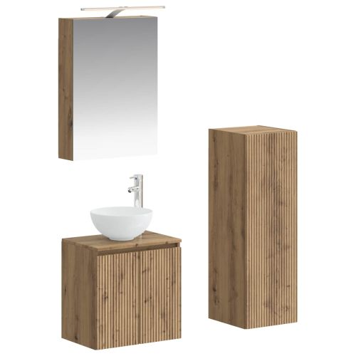Комплект мебели за баня 4 pcs Дъб артизан