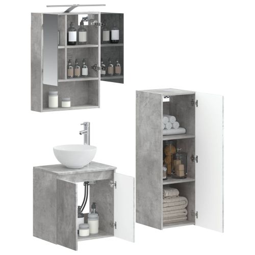 Комплект мебели за баня 4 pcs Бетонно сиво