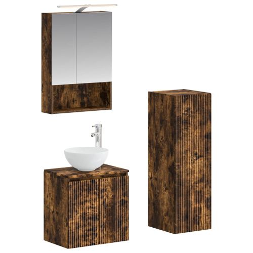 Комплект мебели за баня 4 pcs Опушен дъб