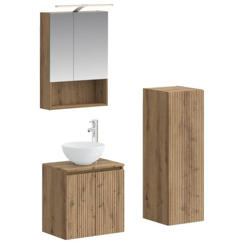Комплект мебели за баня 4 pcs Дъб артизан