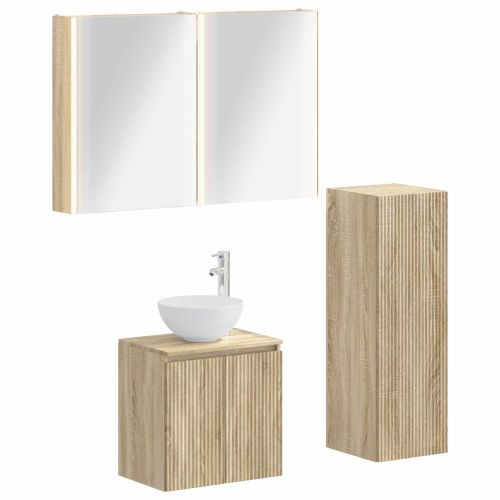 Комплект мебели за баня 4 pcs Дъб сонома