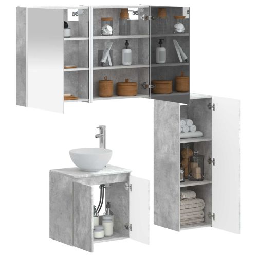 Комплект мебели за баня 4 pcs Бетонно сиво
