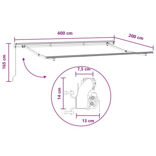 Сгъваем навес Пясък 4 x 2 m текстил
