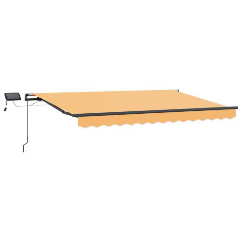 Прибираща се тента Пясък 500 × 350 cm Тъкан и алуминий