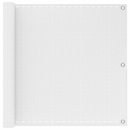 Балконен екран Бяло 90 x 1000 cm HDPE и алуминий