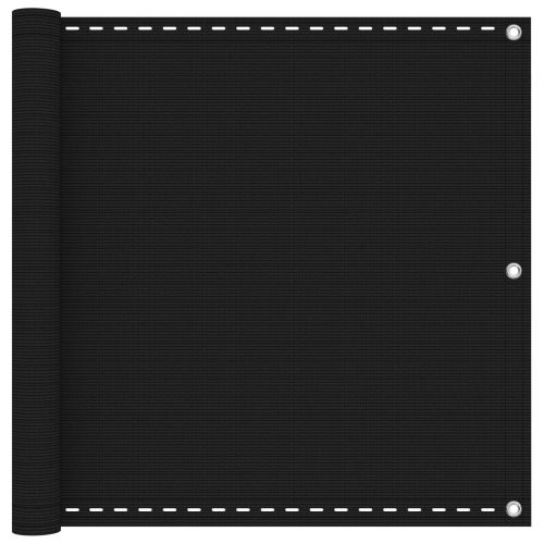 Балконен екран Черно 90 x 700 cm HDPE и алуминий