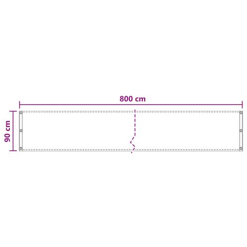 Балконен екран Пясък 90 x 800 cm HDPE и алуминий