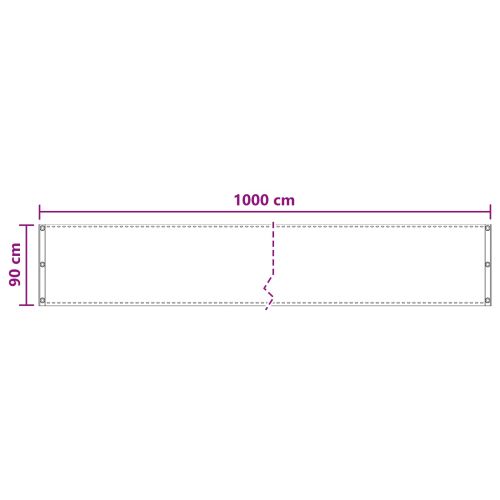 Балконен екран Пясък 90 x 1000 cm HDPE и алуминий