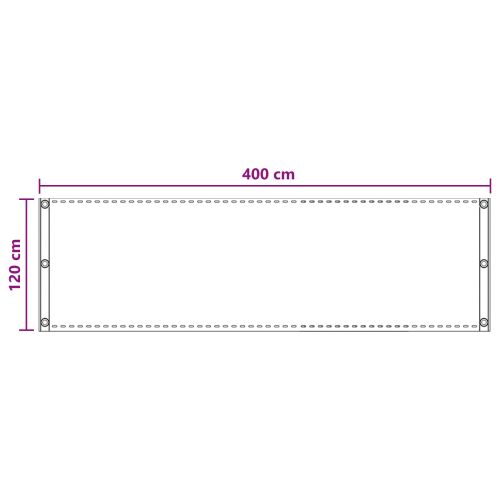 Балконен екран Пясък 120 x 400 cm HDPE и алуминий