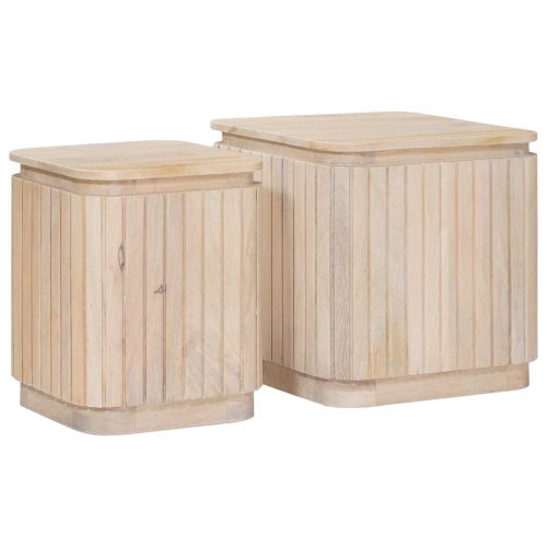 Ръчно изработен комплект масички 2 pcs Бяло 45 x 45 x 45 cm