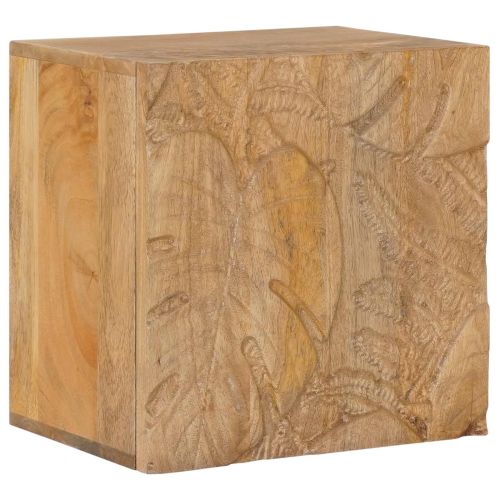 Ръчно изработен нощен шкаф Тикова кафява 40x30x40 см