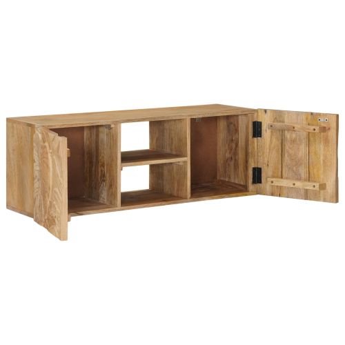 Стенен ТВ шкаф с рафт със съхранение с врата 100 x 30 x 35 см
