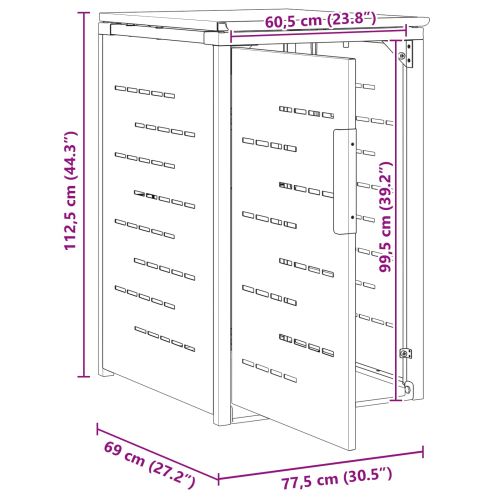 Съхранение на контейнер Черно 77,5 x 69 x 112,5 см