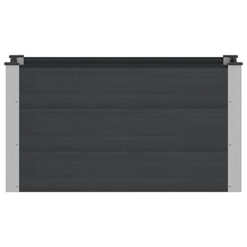 Градинска повдигната леха Черно 100 x 50 x 54 cm WPC и алуминий