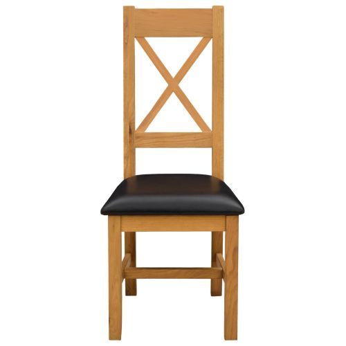 Трапезен стол 2 pcs Масивен дъб Черно 45 x 54 x 105 см