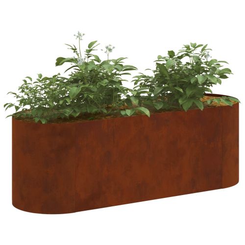 Вдигната леха за градина Кортенова стомана 120 x 40 x 40 см
