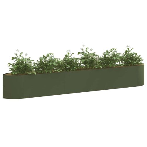 Вдигната леха за градина Маслиненозелено 300 x 40 x 40 см