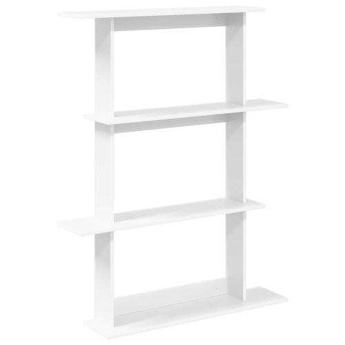 Единица за рафтове на стена Бяло 100 x 20 x 126 см