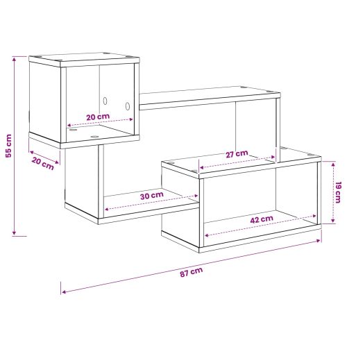 Плаващ рафт Монтиране на стена Черно 87 x 20 x 55 см