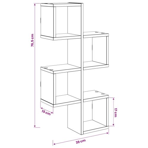 Плаващ рафт Монтиране на стена Дъб артизан 87 x 20 x 55 см