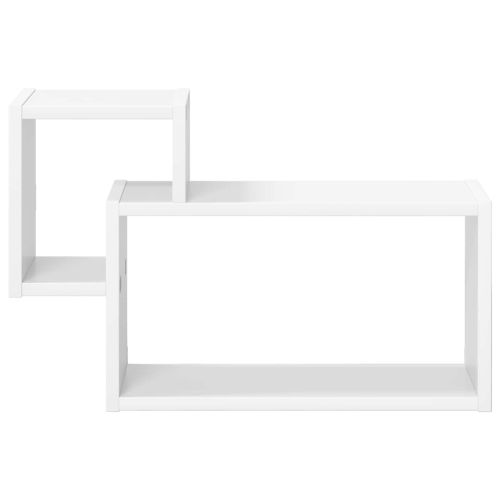 Стенен рафт Монтиране на стена Бяло 55 x 15 x 35 см