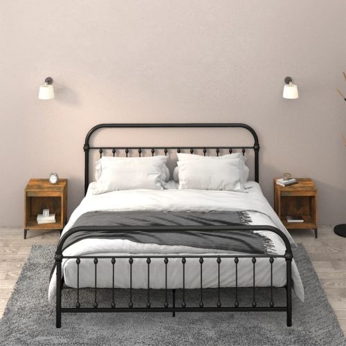 Нощни шкафчета 2 бр опушен дъб 40x35x50 см