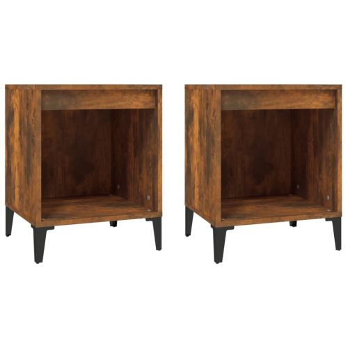 Нощни шкафчета 2 бр опушен дъб 40x35x50 см