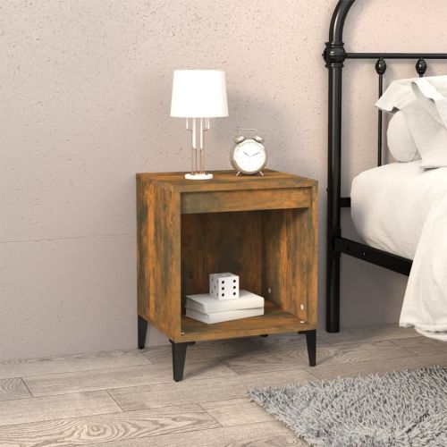 Нощни шкафчета 2 бр опушен дъб 40x35x50 см