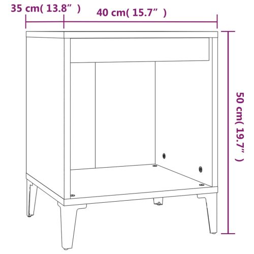 Нощни шкафчета 2 бр опушен дъб 40x35x50 см
