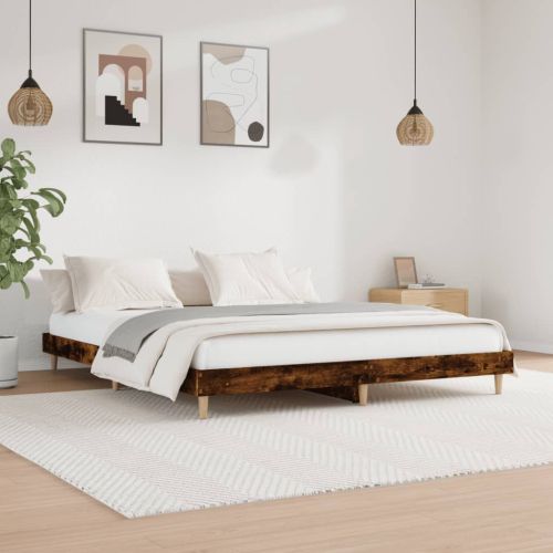 Рамка за легло без матрак опушен дъб 160x200 см инженерно дърво