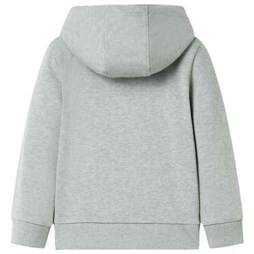 Детски суитшърт с качулка и цип, светло каки меланж, 104