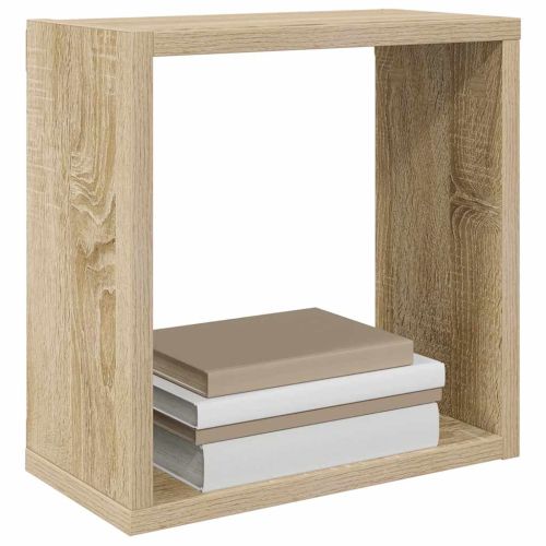 Стенни кубични рафтове, 6 бр, дъб сонома, 30x15x30 см