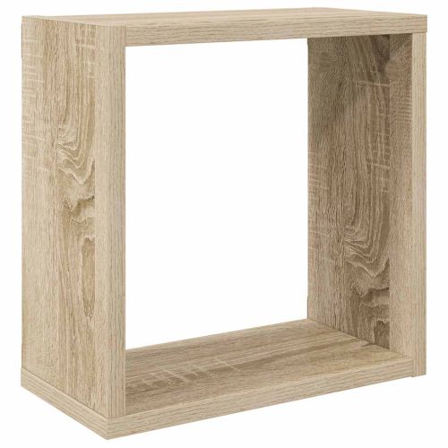 Стенни кубични рафтове, 6 бр, дъб сонома, 30x15x30 см