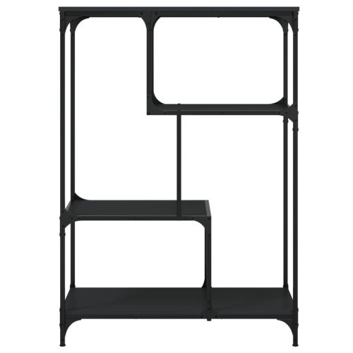Етажерка за книги черна 81x36x115 см инженерно дърво и стомана