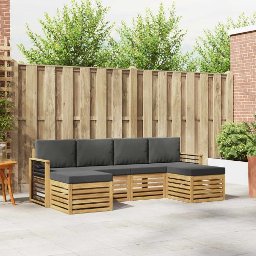 Комплекти дивани 6 pcs Бяло и антрацит 249 x 122,5 x 73 см