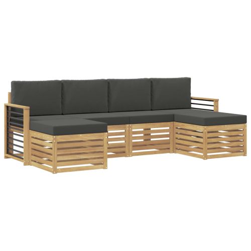Комплекти дивани 6 pcs Бяло и антрацит 249 x 122,5 x 73 см